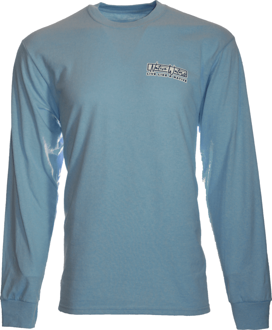 Florida Flag with Compass Long Sleeve Tee - Light Blue - Native Waters, Co.