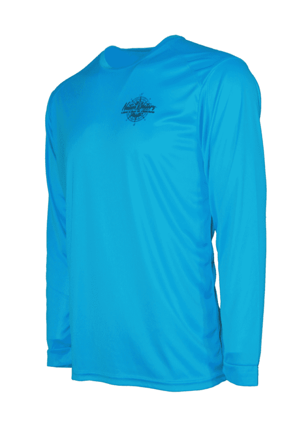 The men's blue long - sleeve t - shirt.