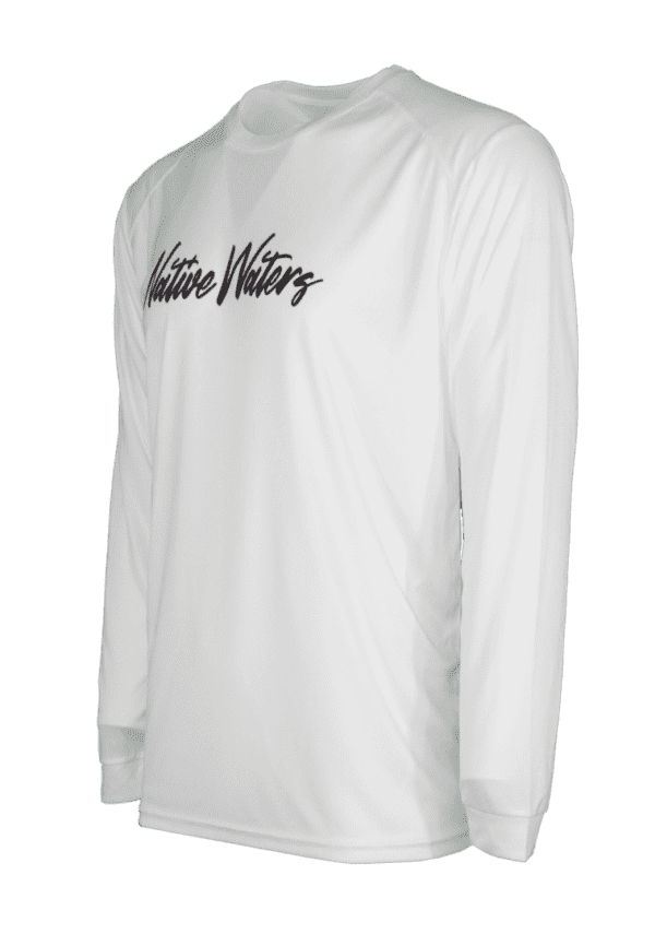 A white long - sleeved shirt with the word'warriors'on it.