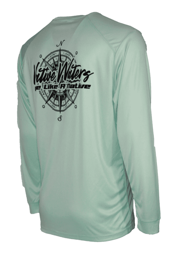A long - sleeved shirt with a compass on it.