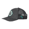 A grey trucker hat with the florida state logo on it.